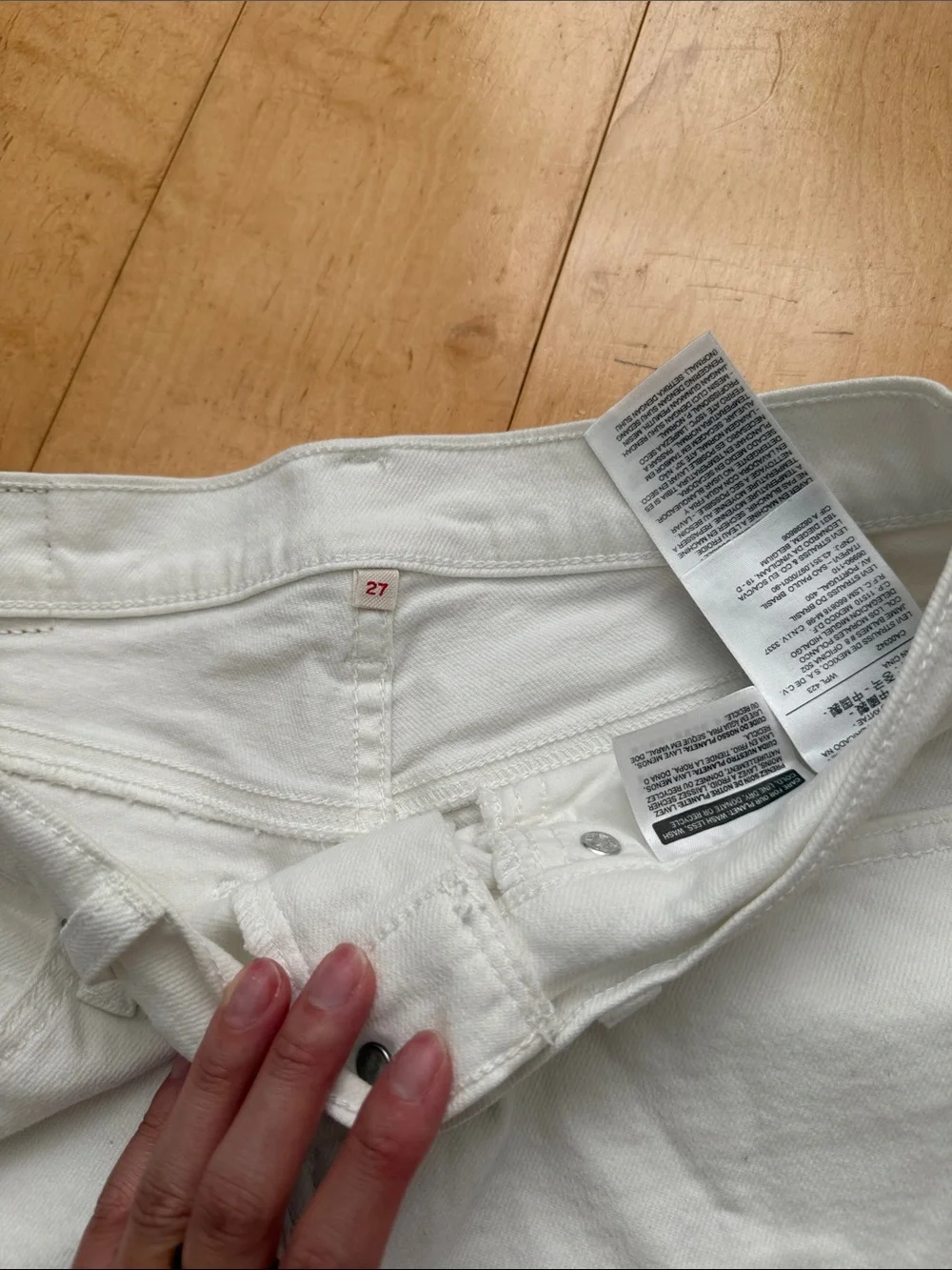 White Levi’s Denim Shorts